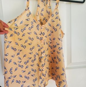 Zinga Women's Blue bird print camisole top